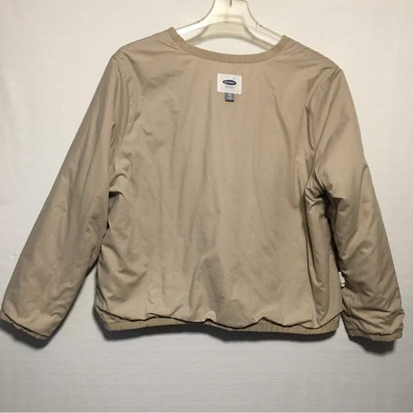 Old Navy Tan Quilted Jacket Open front Cotton XXL NEW OR LIKE NEW - Picture 5 of 12
